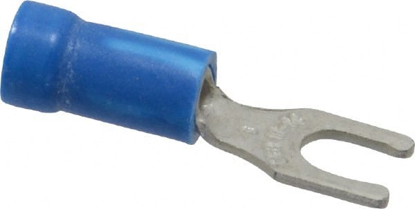 Thomas & Betts - #8 Stud, 18 to 14 AWG Compatible, Partially Insulated, Crimp Connection, Locking Fork Terminal - Best Tool & Supply