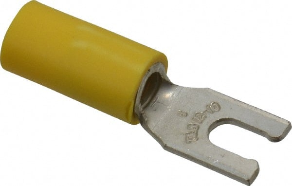 Thomas & Betts - #6 Stud, 12 to 10 AWG Compatible, Partially Insulated, Crimp Connection, Locking Fork Terminal - Best Tool & Supply