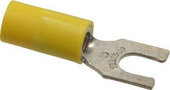 Thomas & Betts - #10 Stud, 12 to 10 AWG Compatible, Partially Insulated, Crimp Connection, Locking Fork Terminal - Best Tool & Supply