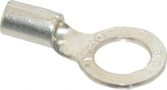 Thomas & Betts - 12-10 AWG Noninsulated Crimp Connection D Shaped Ring Terminal - 5/16" Stud, 0.98" OAL x 1/2" Wide, Tin Plated Copper Contact - Best Tool & Supply