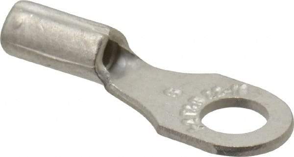 Thomas & Betts - 22-16 AWG Noninsulated Crimp Connection D Shaped Ring Terminal - #6 Stud, 0.72" OAL x 1/4" Wide, Tin Plated Copper Contact - Best Tool & Supply