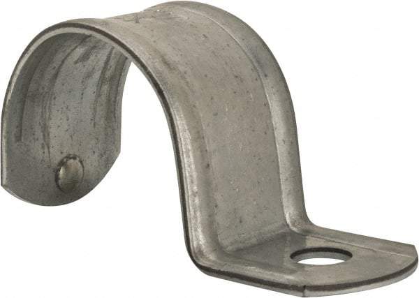 Thomas & Betts - 1-1/2" Pipe, Steel, Zinc Plated" Pipe or Conduit Strap - 1 Mounting Hole - Best Tool & Supply