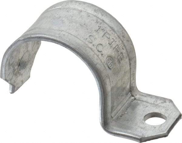 Thomas & Betts - 1" Pipe, Steel, Zinc Plated" Pipe or Conduit Strap - 1 Mounting Hole - Best Tool & Supply