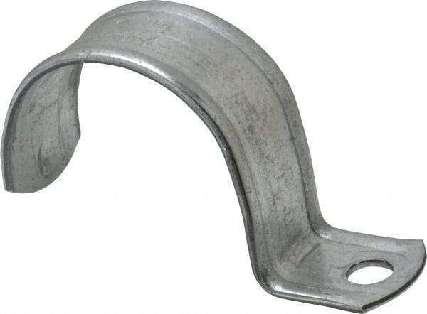 Thomas & Betts - 2" Pipe, Steel, Zinc Plated" Pipe or Conduit Strap - 1 Mounting Hole - Best Tool & Supply