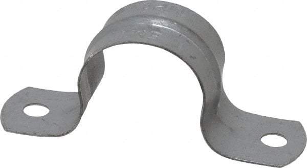 Thomas & Betts - 1 Pipe, Steel, Zinc Plated Pipe or Conduit Strap - 2 Mounting Holes - Best Tool & Supply