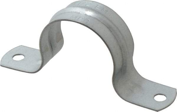 Thomas & Betts - 1-1/2 Pipe, Steel, Zinc Plated Pipe or Conduit Strap - 2 Mounting Holes - Best Tool & Supply