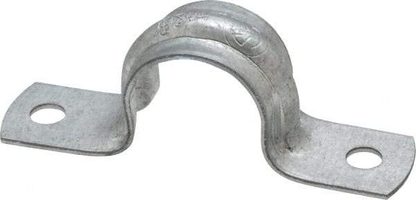 Thomas & Betts - 1/2 Pipe, Steel, Zinc Plated Pipe or Conduit Strap - 2 Mounting Holes - Best Tool & Supply