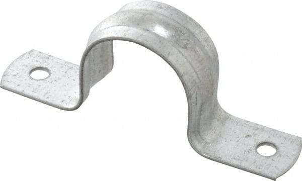 Thomas & Betts - 1 Pipe, Steel, Zinc Plated Pipe or Conduit Strap - 2 Mounting Holes - Best Tool & Supply