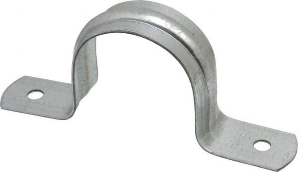 Thomas & Betts - 1-1/2 Pipe, Steel, Zinc Plated Pipe or Conduit Strap - 2 Mounting Holes - Best Tool & Supply