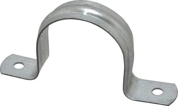 Thomas & Betts - 2 Pipe, Steel, Zinc Plated Pipe or Conduit Strap - 2 Mounting Holes - Best Tool & Supply