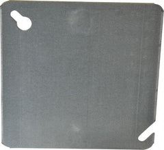 Thomas & Betts - Electrical Outlet Box Steel Blank Cover - 4" Overall Width - Best Tool & Supply