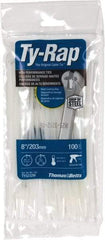 Thomas & Betts - 8" Long Natural (Color) Nylon Standard Cable Tie - 18 Lb Tensile Strength, 50.8mm Max Bundle Diam - Best Tool & Supply