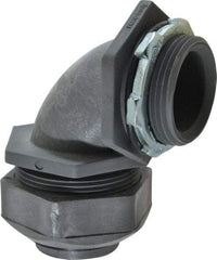 Thomas & Betts - 1-1/4" Trade, Thermoplastic Threaded Angled Liquidtight Conduit Connector - Insulated - Best Tool & Supply