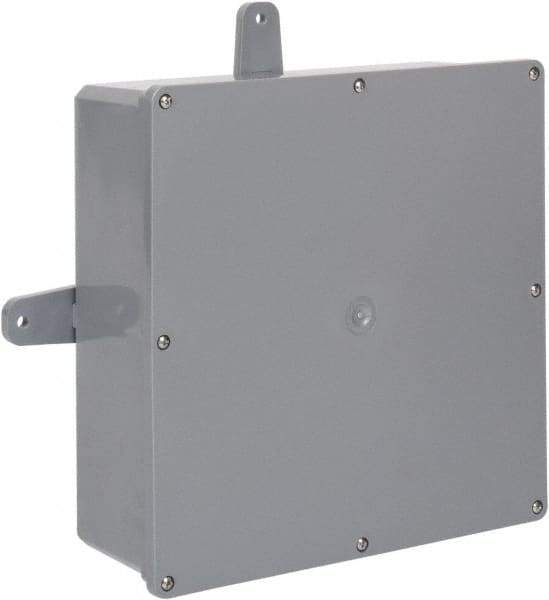 Thomas & Betts - Thermoplastic Junction Box Enclosure Screw Flat Cover - NEMA 4, 4X, 12" Wide x 12" High x 4" Deep, Corrosion Resistant - Best Tool & Supply