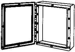 Thomas & Betts - Thermoplastic Standard Enclosure Hinge Flat Cover - NEMA 1, 2, 3, 4, 12, 3S, 3SX, 3X, 4X, 24-1/2" Wide x 30-1/2" High x 9-1/2" Deep - Best Tool & Supply