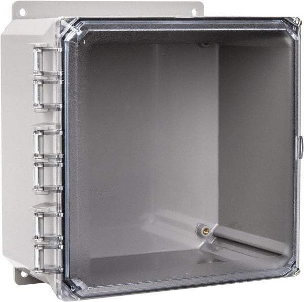 Thomas & Betts - Polycarbonate Standard Enclosure Hinge Flat Cover - NEMA 1, 2, 3, 4, 12, 3S, 3SX, 3X, 4X, 10" Wide x 10" High x 6" Deep, Impact Resistant - Best Tool & Supply