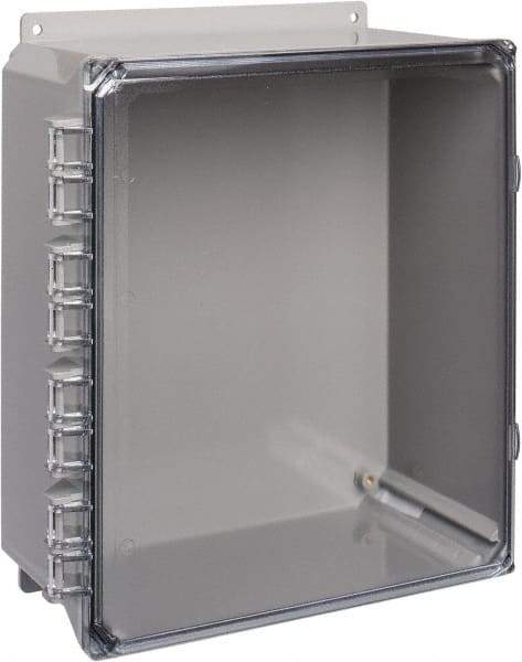 Thomas & Betts - Polycarbonate Standard Enclosure Hinge Flat Cover - NEMA 1, 2, 3, 4, 12, 3S, 3SX, 3X, 4X, 12" Wide x 14" High x 6" Deep, Impact Resistant - Best Tool & Supply