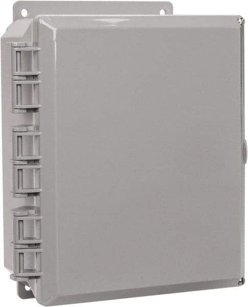 Thomas & Betts - Polycarbonate Standard Enclosure Hinge Flat Cover - NEMA 1, 2, 3, 4, 12, 3S, 3SX, 3X, 4X, 8" Wide x 10" High x 4" Deep, Impact Resistant - Best Tool & Supply