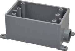 Thomas & Betts - 1 Gang, (1) 1/2" Knockout, PVC Rectangle Junction Box - 144.78mm Overall Height x 71.1mm Overall Width x 61.5mm Overall Depth, Weather Resistant - Best Tool & Supply