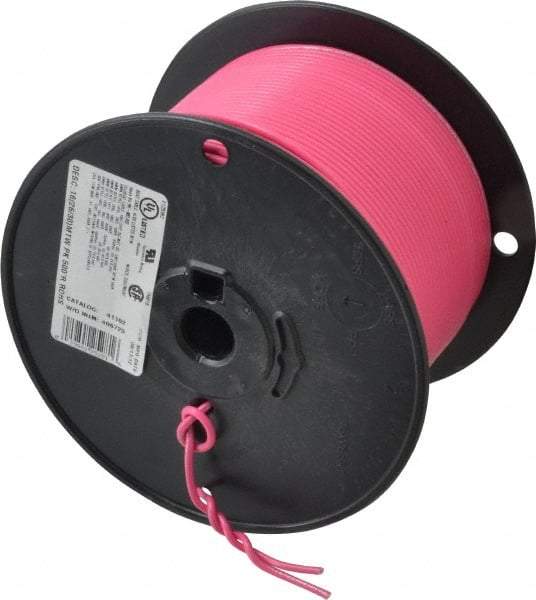 Southwire - 16 AWG, 26 Strand, Pink Machine Tool Wire - PVC, Acid, Moisture and Oil Resistant, 500 Ft. Long - Best Tool & Supply