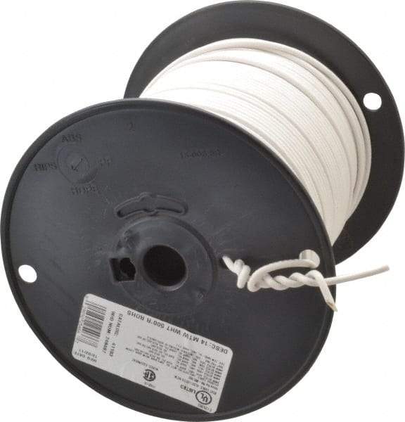 Southwire - 14 AWG, 41 Strand, White Machine Tool Wire - PVC, Acid, Moisture and Oil Resistant, 500 Ft. Long - Best Tool & Supply