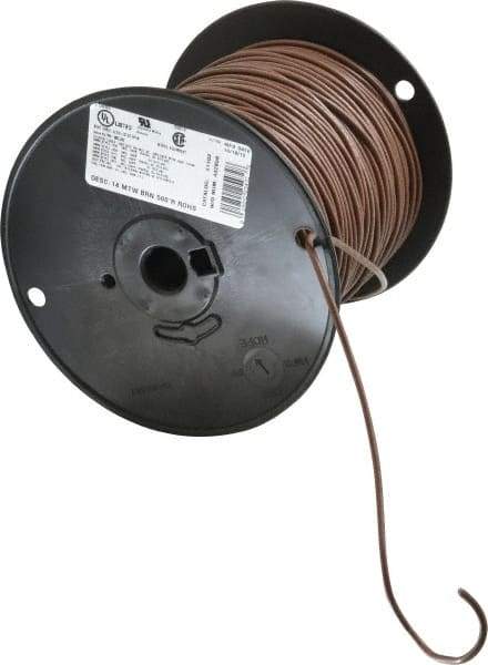 Southwire - 14 AWG, 41 Strand, Brown Machine Tool Wire - PVC, Acid, Moisture and Oil Resistant, 500 Ft. Long - Best Tool & Supply