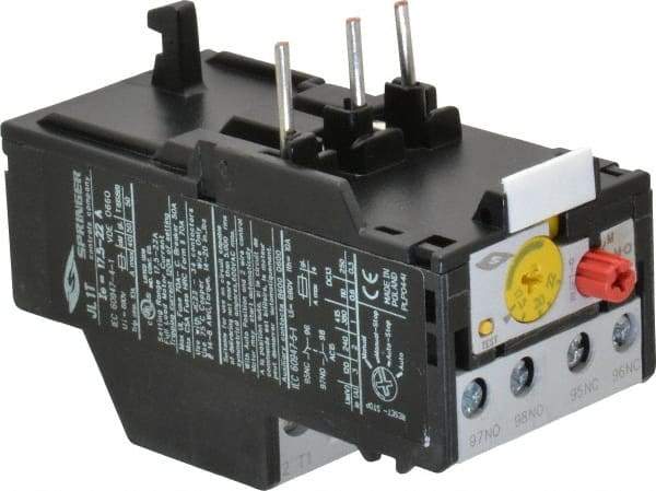 Springer - 17.5 to 22 Amp, IEC Overload Relay - Trip Class 10, For Use with 9-32A JC Contactors - Best Tool & Supply