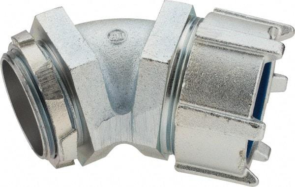 Thomas & Betts - 2-1/2" Trade, Malleable Iron Threaded Angled Liquidtight Conduit Connector - Noninsulated - Best Tool & Supply