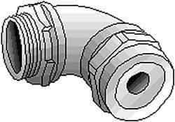 Thomas & Betts - 1-1/8 to 1-3/8" Cable Capacity, Liquidtight, Elbow Strain Relief Cord Grip - 2 NPT Thread, Iron - Best Tool & Supply