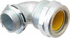 O-Z/Gedney - 0.7 to 0.8" Cable Capacity, Liquidtight, Elbow Strain Relief Cord Grip - 3/4 NPT Thread, Iron - Best Tool & Supply