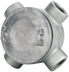 Thomas & Betts - (4) 1" Knockouts, Iron Round GUAX - 3-1/2" Overall Width x 2.31" Overall Depth - Best Tool & Supply