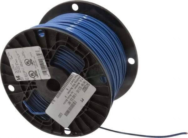 Southwire - THHN/THWN, 14 AWG, 15 Amp, 500' Long, Solid Core, 1 Strand Building Wire - Blue, Thermoplastic Insulation - Best Tool & Supply