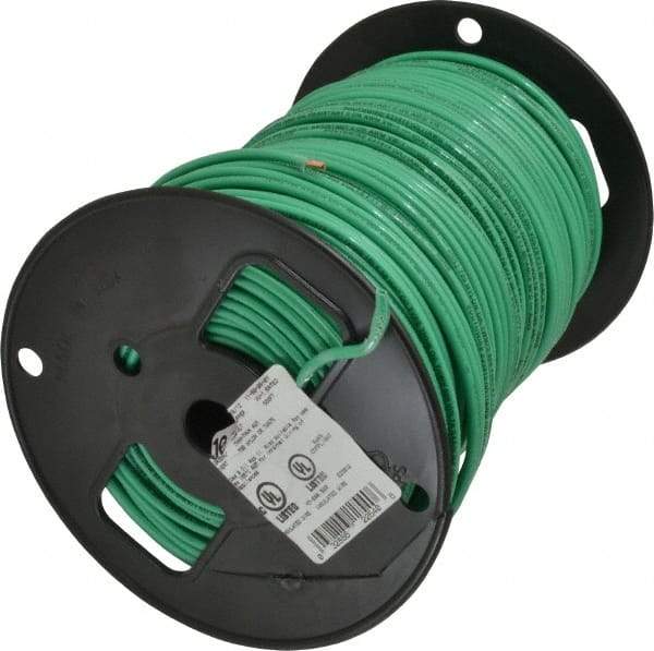 Southwire - THHN/THWN, 10 AWG, 30 Amp, 500' Long, Solid Core, 1 Strand Building Wire - Green, Thermoplastic Insulation - Best Tool & Supply