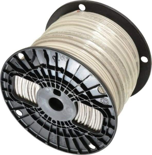 Southwire - THHN/THWN, 12 AWG, 20 Amp, 500' Long, Stranded Core, 19 Strand Building Wire - White, Thermoplastic Insulation - Best Tool & Supply