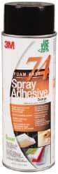 3M - 24 oz Aerosol Orange Spray Adhesive - High Tack, 200°F Heat Resistance, 50 Sq Ft Coverage, Medium Strength Bond, 30 min Max Bonding Time, Flammable, Series 74 - Best Tool & Supply