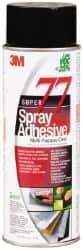 3M - 24 oz Aerosol Clear Spray Adhesive - High Tack, 205°F Heat Resistance, 99 Sq Ft Coverage, Medium Strength Bond, 30 min Max Bonding Time, Flammable, Series 77 - Best Tool & Supply