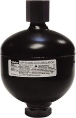 Parker - 120 Lb. Capacity, 3,620 psi Max Working Pressure, 9.88" High, Hydrin Diaphragm Accumulator - 6.14" Diam, 8 SAE Port Thread - Best Tool & Supply