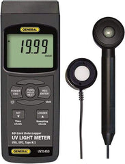 General - 9 Volt Battery, LCD Display, Light Meter - 4 Accuracy, Compatible with UVA, UVC Lighting, SD Card - Best Tool & Supply