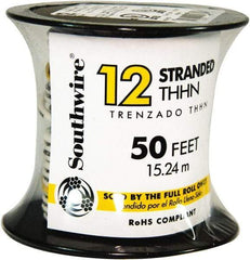 Southwire - THHN/THWN, 12 AWG, 20 Amp, 50' Long, Stranded Core, 19 Strand Building Wire - White, Thermoplastic Insulation - Best Tool & Supply