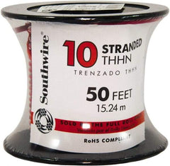 Southwire - THHN/THWN, 10 AWG, 30 Amp, 100' Long, Stranded Core, 19 Strand Building Wire - Red, Thermoplastic Insulation - Best Tool & Supply