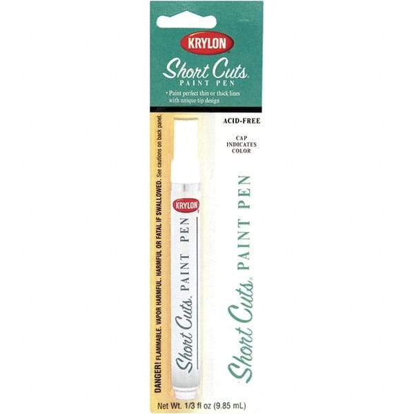 Krylon - 0.33 oz White Gloss Finish Paint Pen - Pen, Direct to Metal, 500 gL VOC Compliance - Best Tool & Supply