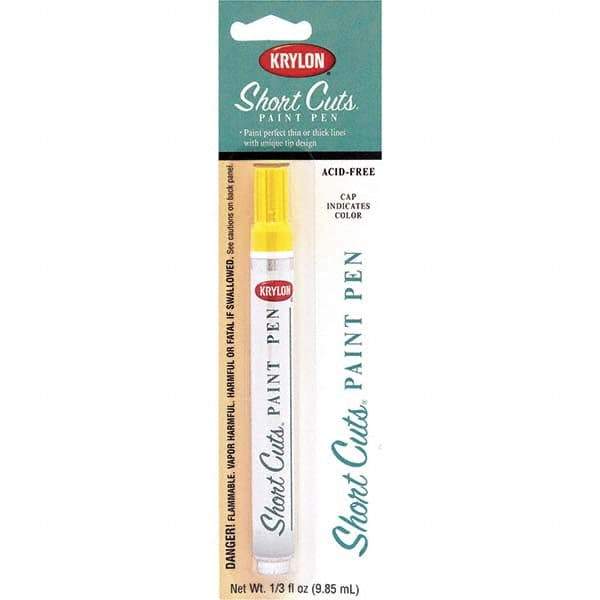 Krylon - 0.33 oz Sun Yellow Gloss Finish Paint Pen - Pen, Direct to Metal, 522 gL VOC Compliance - Best Tool & Supply