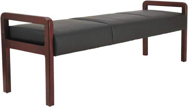 ALERA - Black & Mahogany Leather Reception Lounge - 65-3/4" Wide x 22.88" High - Best Tool & Supply