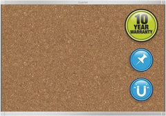 Quartet - 48" Wide x 36" High Open Cork Bulletin Board - Natural (Color) - Best Tool & Supply