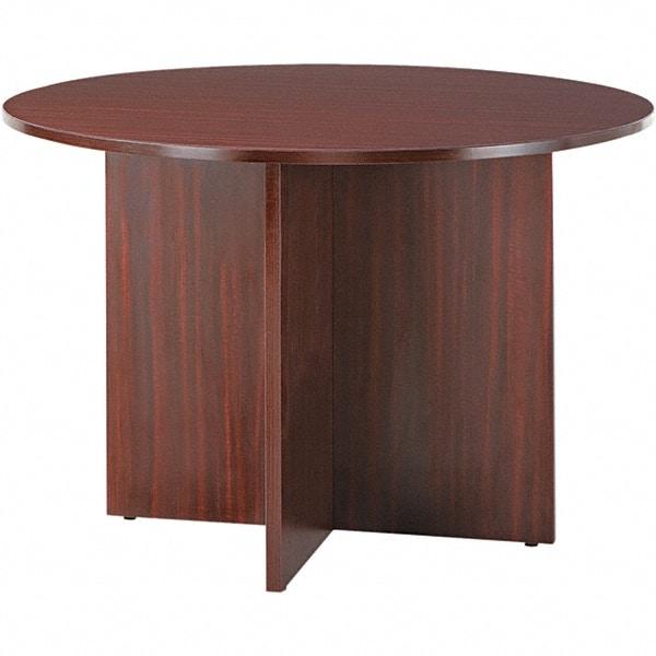 ALERA - 29-1/2" High Stationary Conference Table - 1" Thick, Mahogany (Color), Wood Grain Laminate - Best Tool & Supply