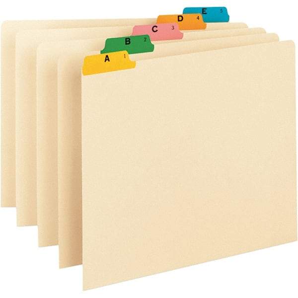 SMEAD - 8-1/2 x 11" 25 Tabs, Unpunched, Preprinted Numeric Divider - Blue, Yellow, Green Tabs, Manila Folder - Best Tool & Supply