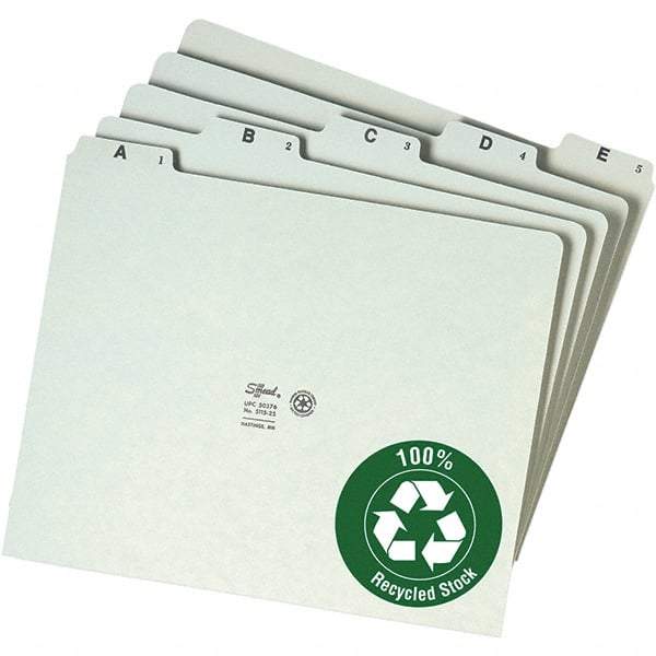 SMEAD - 8-1/2 x 11" 25 Tabs, Unpunched, Preprinted Numeric Divider - Green - Best Tool & Supply