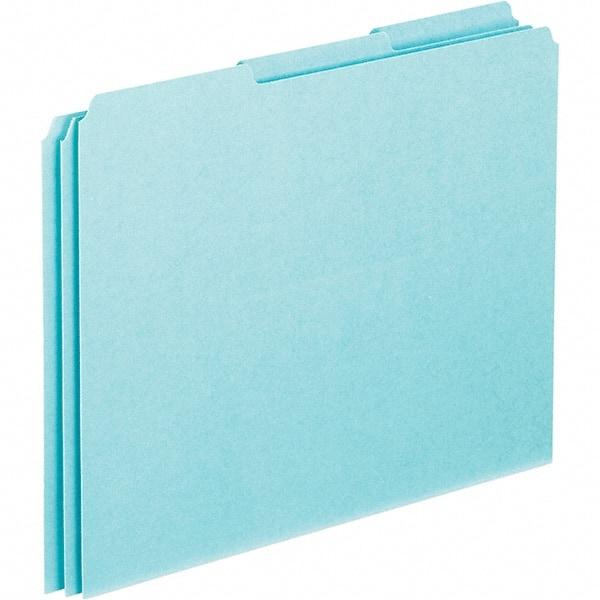 Pendaflex - 8-1/2 x 11" 100 Tabs, Unpunched, Blank Top Tab File Guides - Blue - Best Tool & Supply