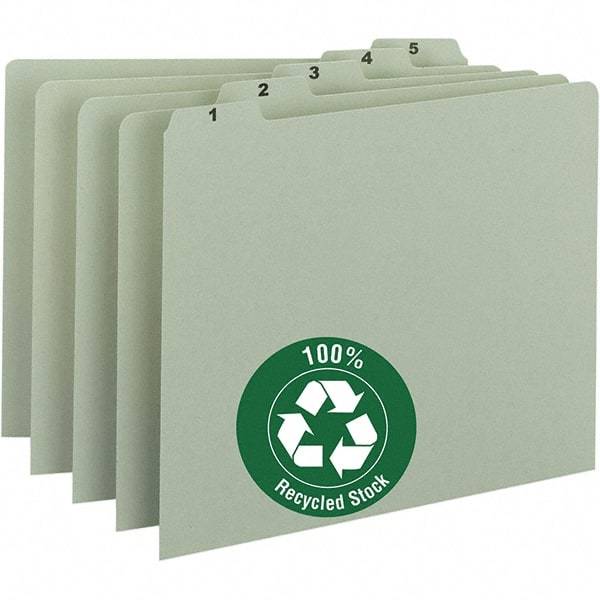 SMEAD - 8-1/2 x 11" 31 Tabs, Unpunched, Preprinted Divider - Green - Best Tool & Supply