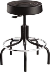 Bevco - 14 Inch Wide x 14-1/2 Inch Deep x 30 Inch High, Tubular Steel Base, Adjustable Height Swivel Stool - Polyurethane Seat, Black - Best Tool & Supply